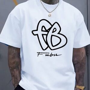 XXXXL (4XL) Fubu Men's White & Black T-Shirt New 100% Cotton